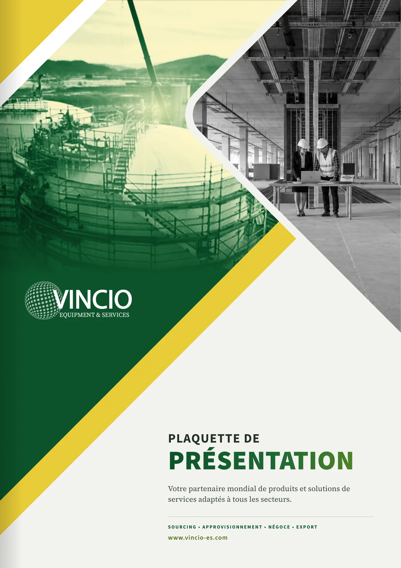 Couverture de la plaquette de présentation Vincio Equipment & Services